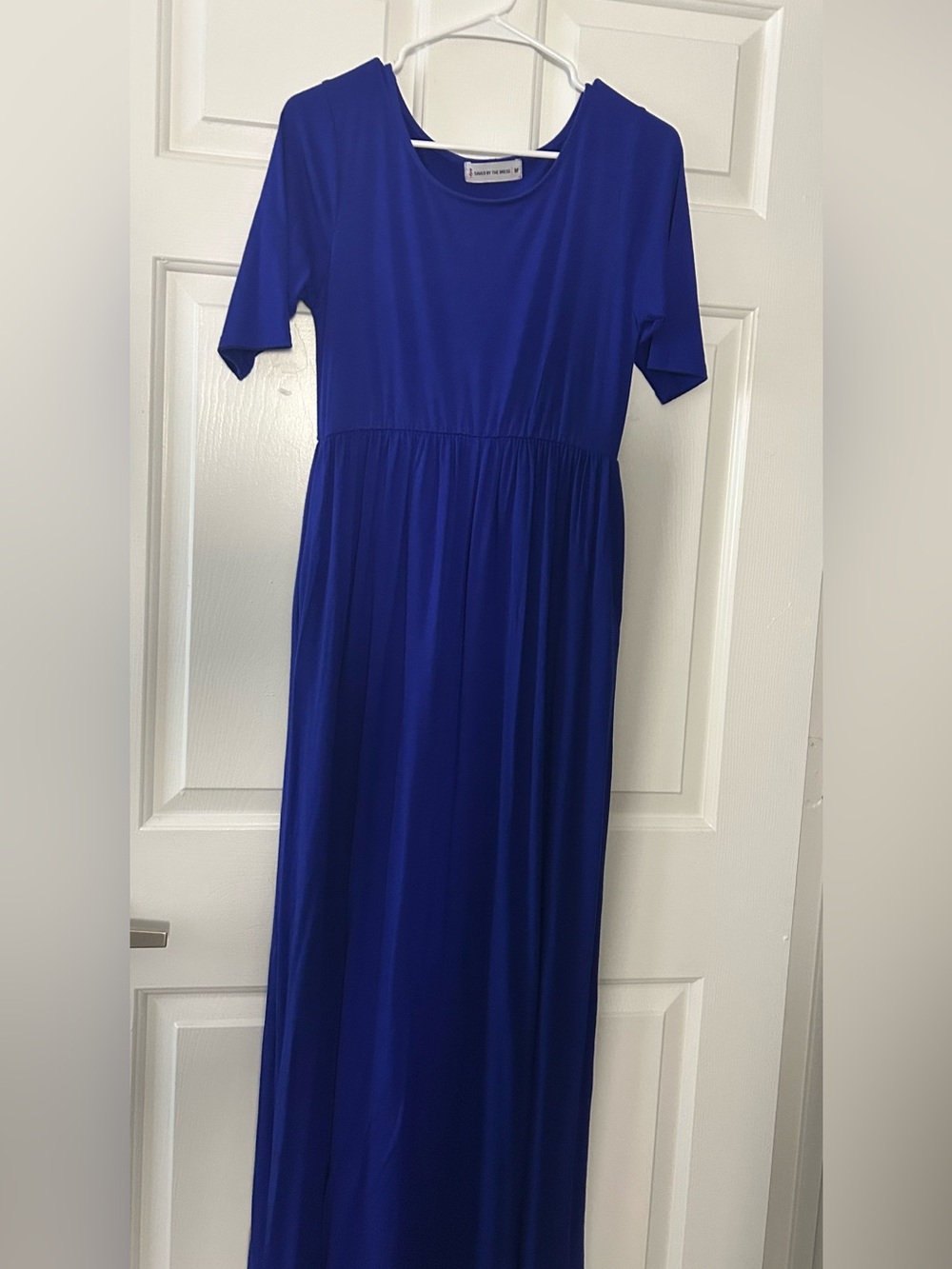 Denim Blue 1/2 Sleeve Maxi Dress w/ Pockets